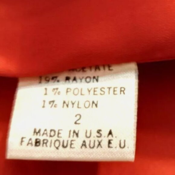 Tahari Tuxedo Style Blazer Sz 2 Black Pinstripe 4 Button Red Satin Lined - Picture 10 of 13